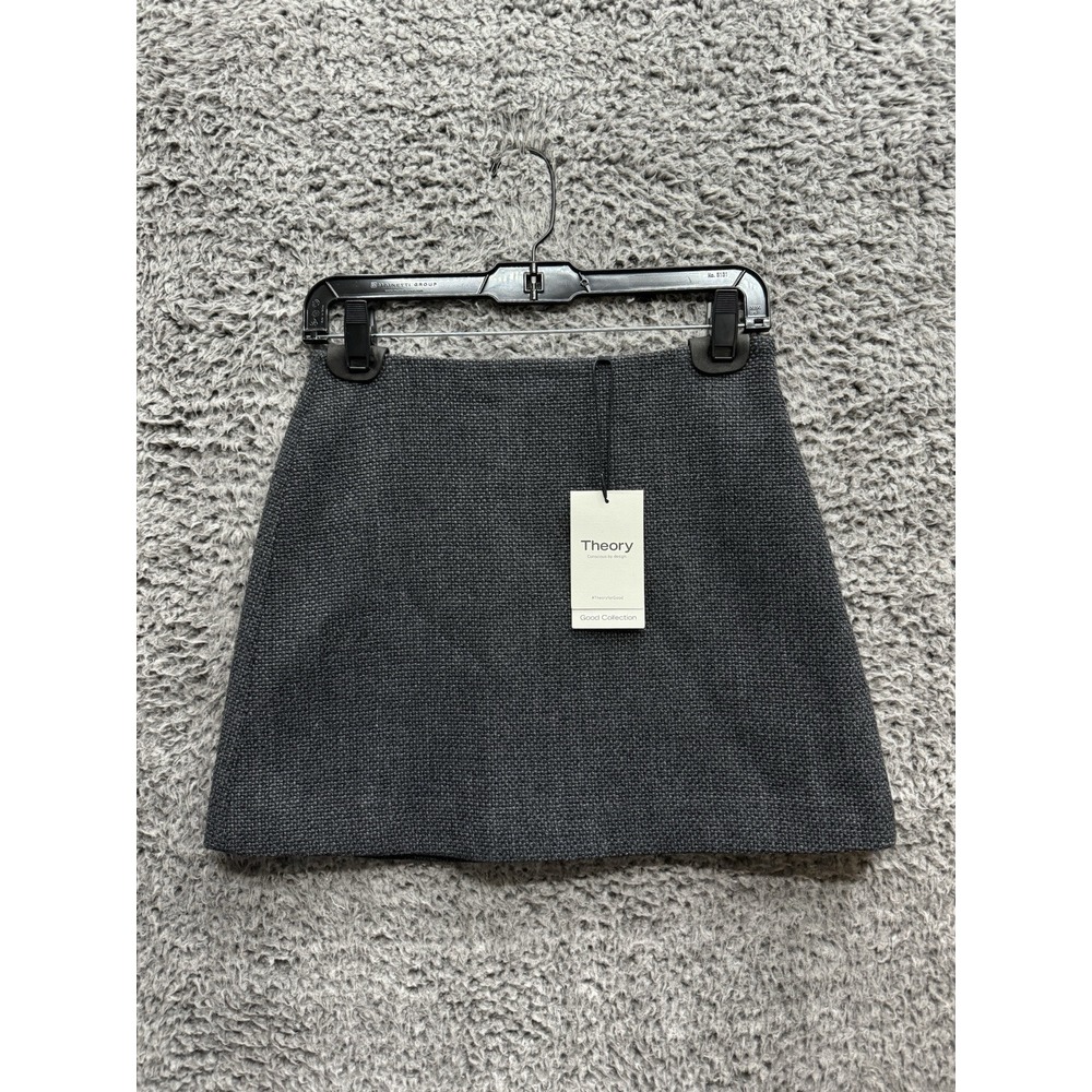TheoryA-line mini skirt Plush Tweed in Charcoal Size 0