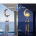 Moon Crackle Glass Ball Solar Wind Chimes