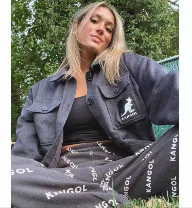 H&M x KANGOL NWT Sz S Gray OVERSIZED Shaket Coat Jacket NEW BLOGGER'S FAV.