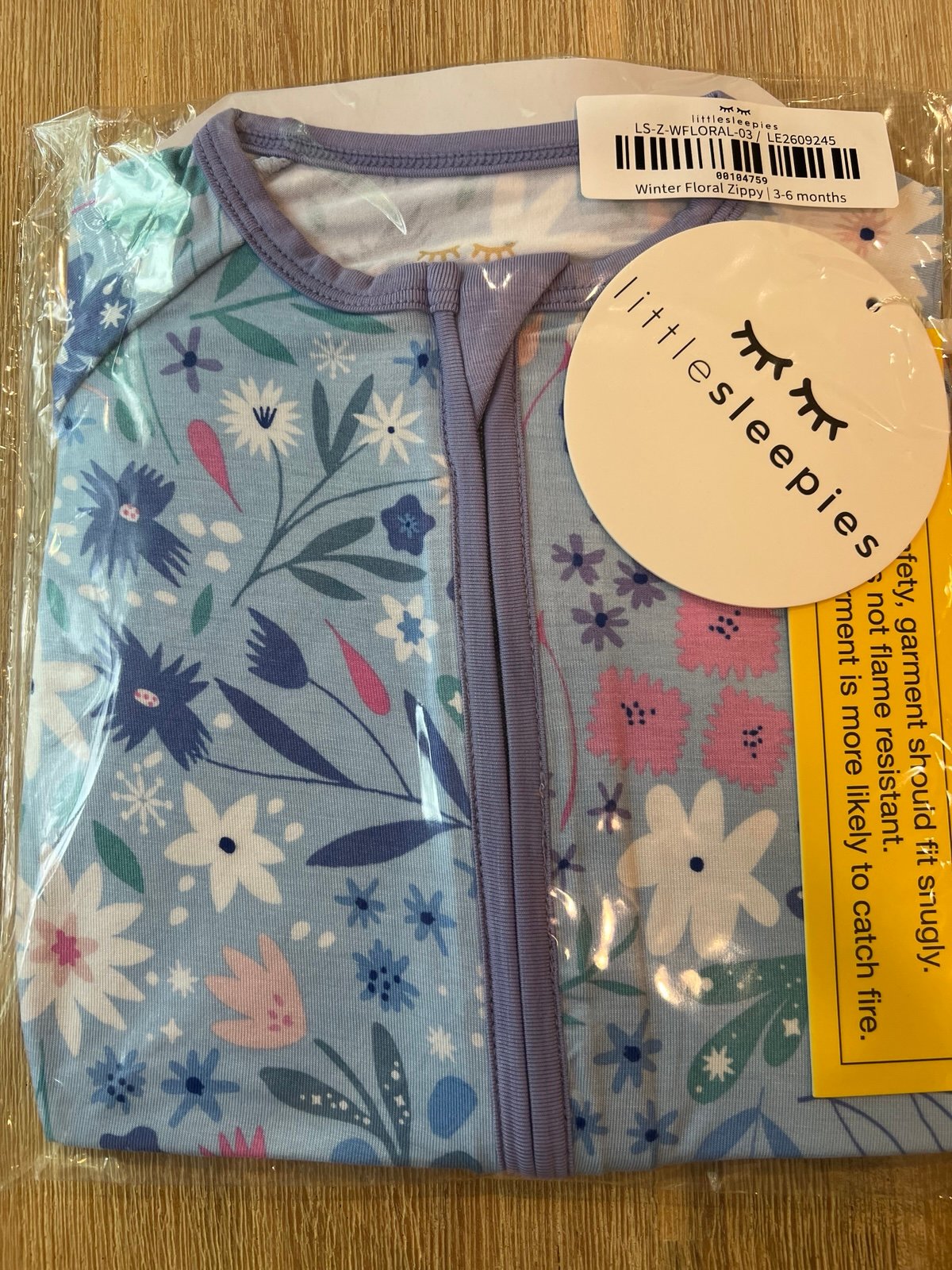 Little Sleepies Magical Meadow Winter Floral zippy 3-6mo NIB