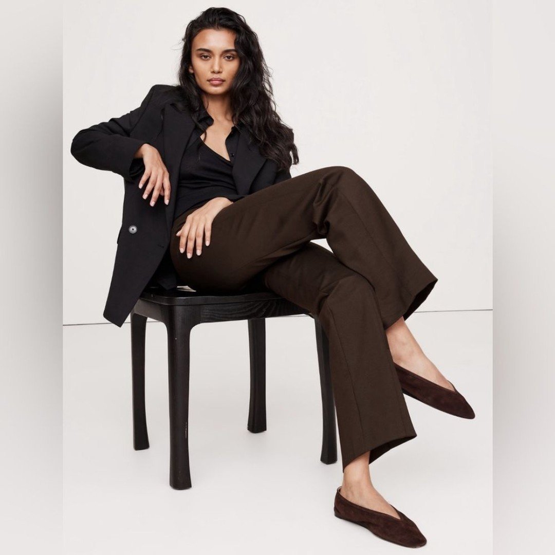 NWT! Banana Republic Chocolate Brown Straight Everywhere Ponte Pant - M Petite