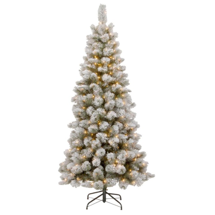 National Tree KW7-300-65 6.5 ft Kingswood Fir Pencil Tree with 250 Clear Lights