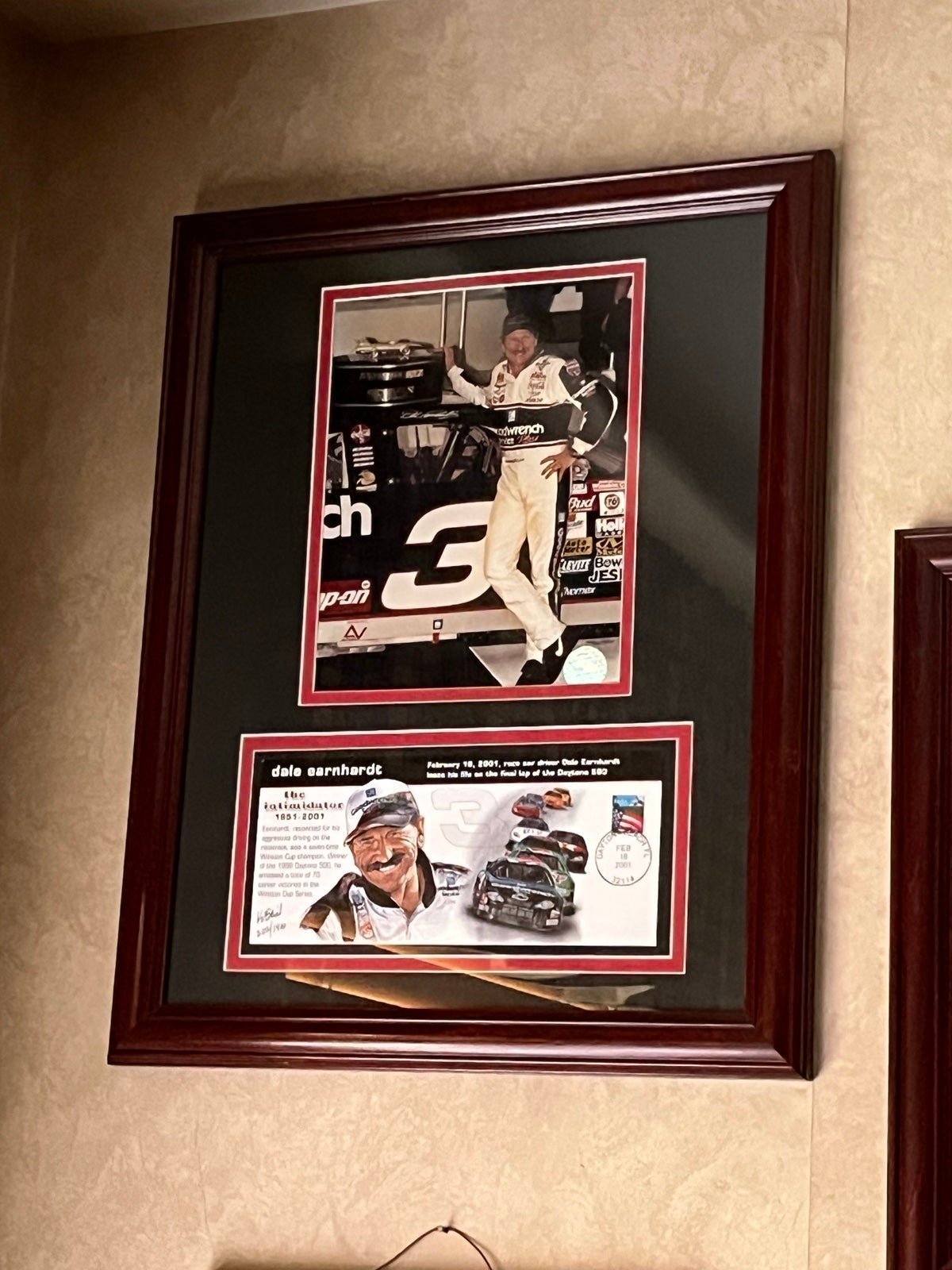 Dale Earnhardt Sr. Numbered Memorabilia Plaque