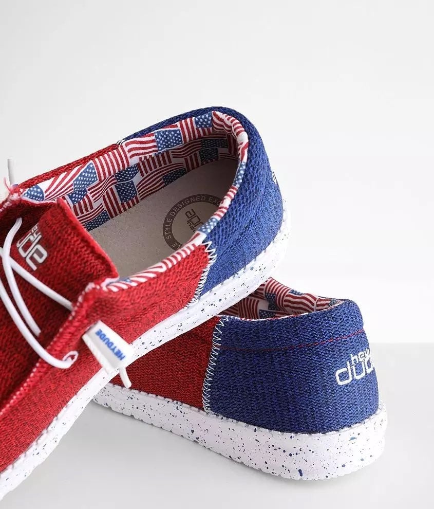 Patriotic hey dude shoes