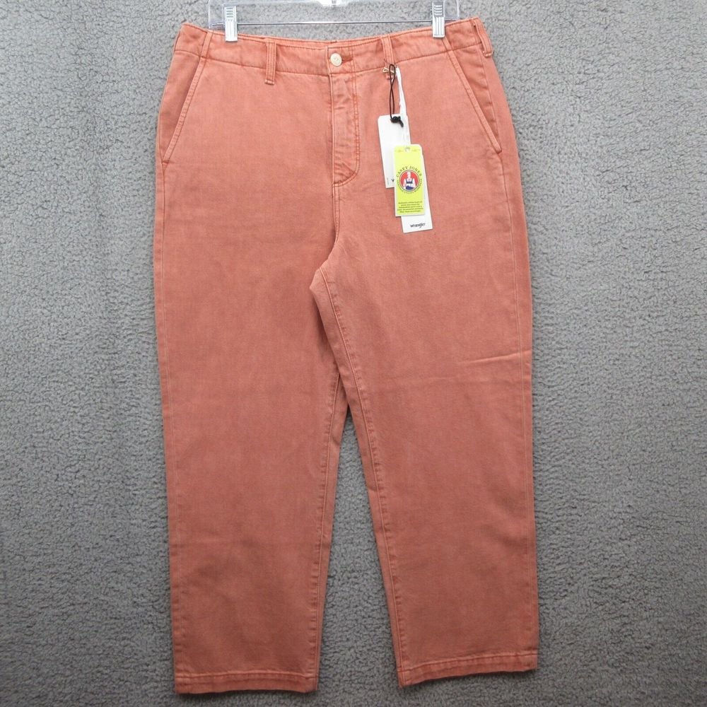 Wrangler Casey Jones Chino Workwear Pants Mens 31x28 Coral Pink Irregular