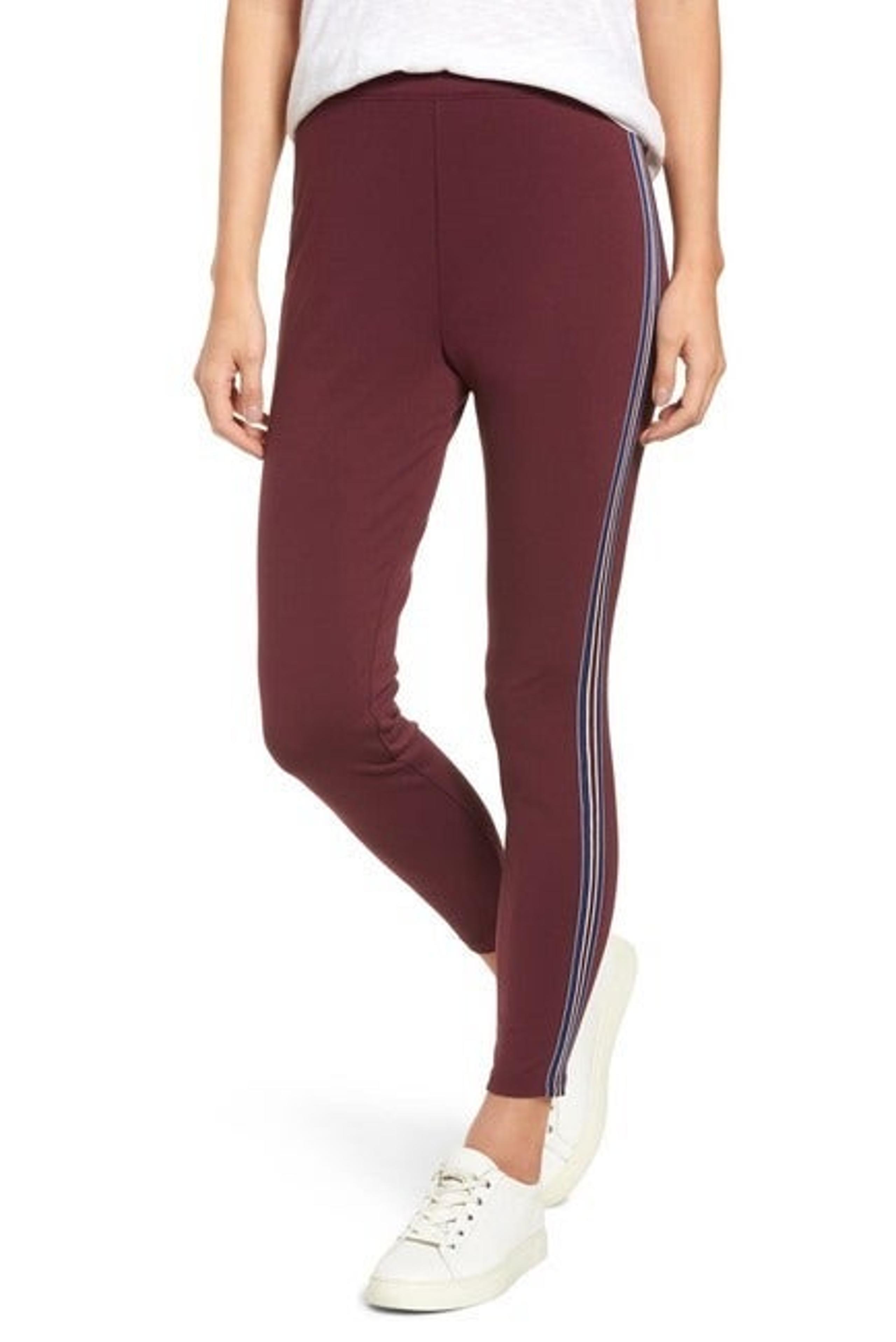 Nordstrom Stripe Ponte Skimmer Leggings