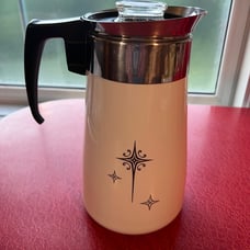 Vintage Corning Ware 9 Cup Coffee Percolator Atomic Starburst HTF