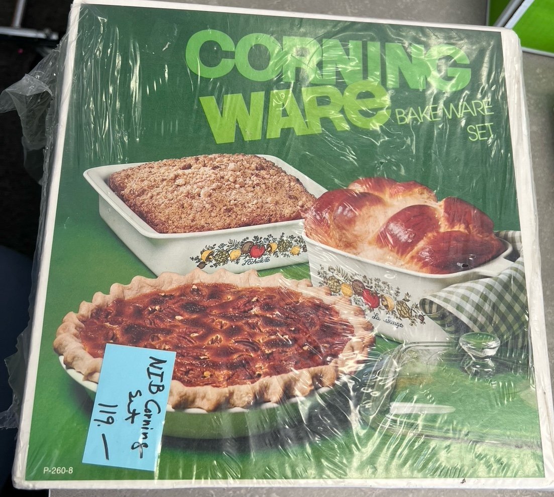 Vintage Corning Ware Pyrex 5 pan lot Spice of Life pattern NIB