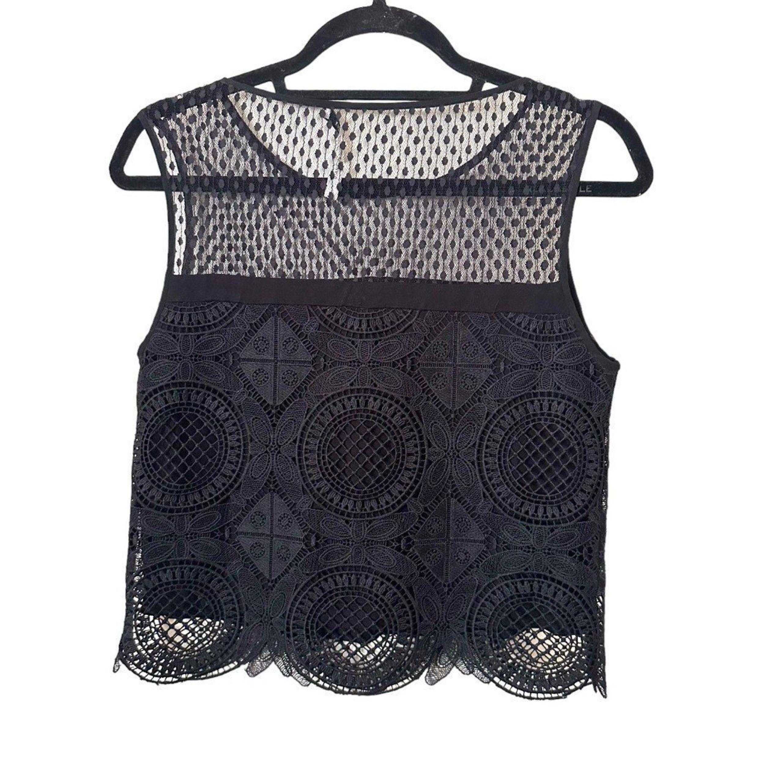 DIANE VON FURSTENBERG Lila Lace Cropped Blouse Sz 4