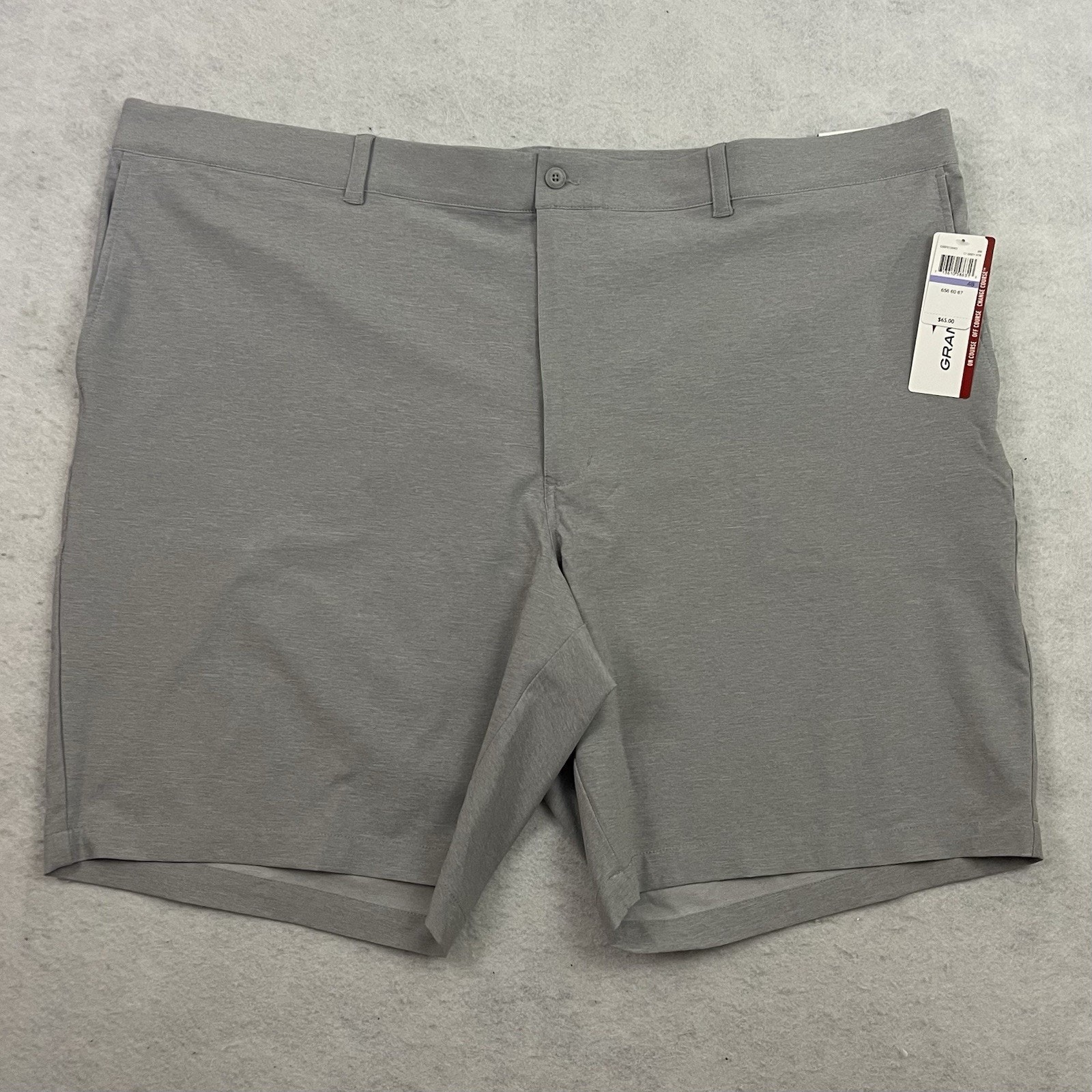 Grand Slam Performance Golf Shorts Mens 48 Gray Sun Protection 4 Way Stretch 65