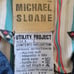 VINTAGE 90s Hip Hop Michael Sloane large long denim jacket with tied accents