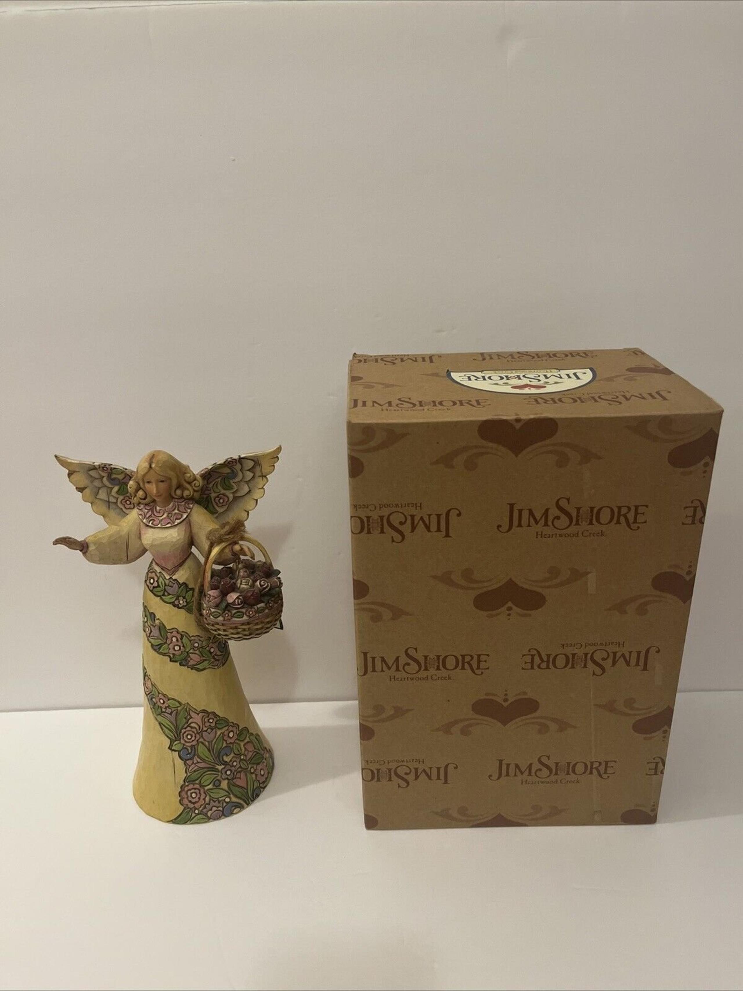 Jim Shore Peace in the Garden Angel w/ Basket Rose Spring Heartwood Creek