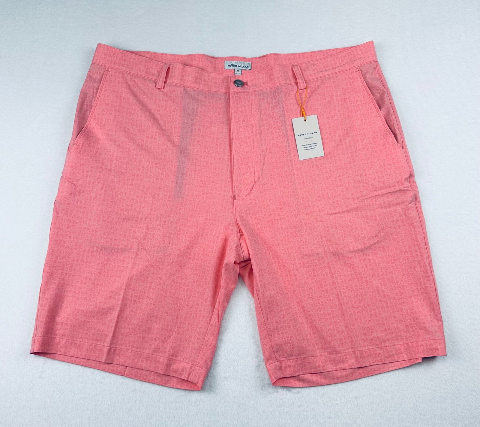 Peter Millar Golf Shorts Men’s 40 Pink Cocktail Shackleford Crown Sports Active