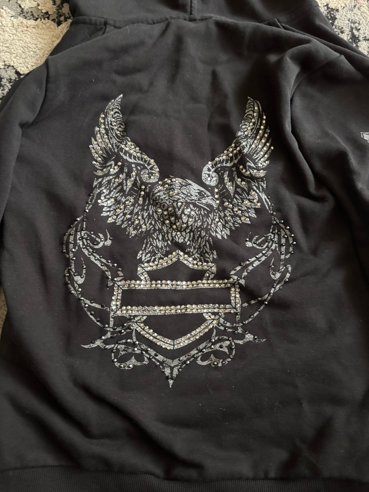 Harley Davidson Women’s Rhinestone Zip Up Sweater