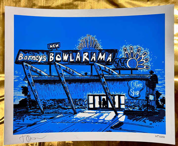 THE SIMPSONS In The Gutter Art Print by Tim Doyle from Nakatomi AP Artist Proof