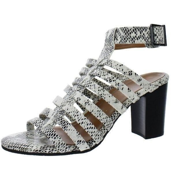 Vionic Sami Snakeskin Print Strappy Block Heels Size 9