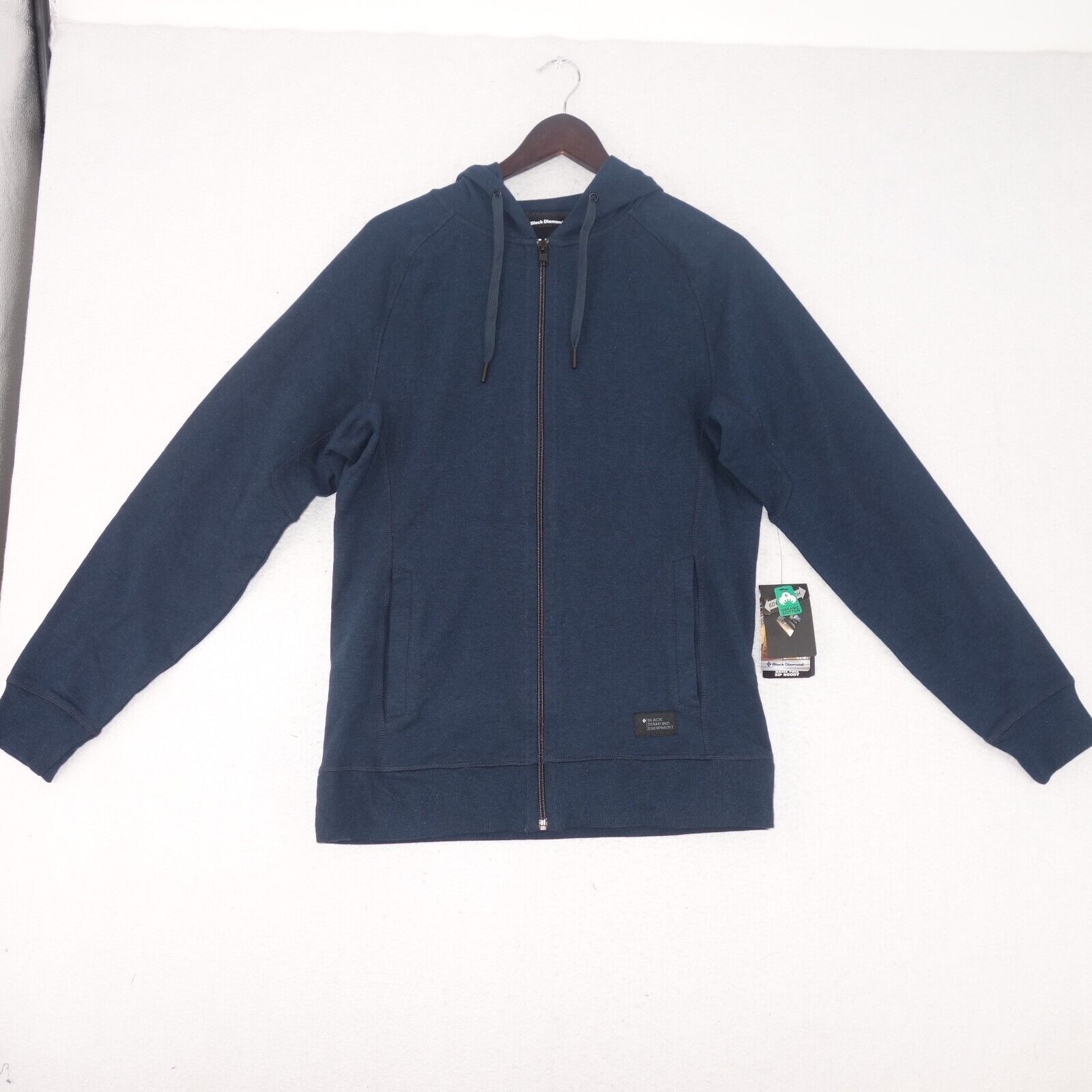 NEW Black Diamond Basis Full Zip Hoody Organic Cotton Blue Women's Small