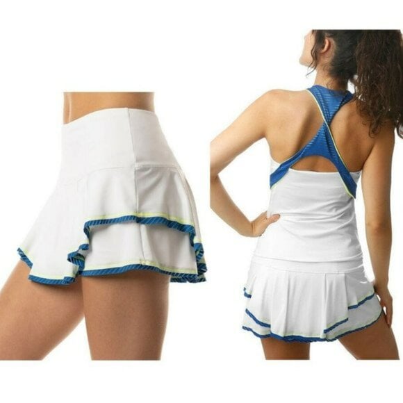 Nwt Lucky In Love White Pleated Tennis Skort Skirt Shorts S Small