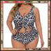 LEOPARD ☆ ROUCHED FRONT ☆ BARE MIDRIFF ☆ ONE PIECE SWIMSUIT 30w ☆ NWT