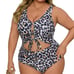 LEOPARD ☆ ROUCHED FRONT ☆ BARE MIDRIFF ☆ ONE PIECE SWIMSUIT 30w ☆ NWT