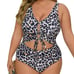 LEOPARD ☆ ROUCHED FRONT ☆ BARE MIDRIFF ☆ ONE PIECE SWIMSUIT 30w ☆ NWT