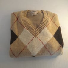 Ballymoor men's camel Shetland wool sweater size Medium