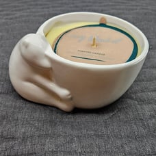 Cozy Blanket Ceramic Polar Bear Scented Candle - NIB