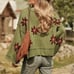 Floral Pattern V Neck Casual Pullover Sweater