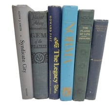 Vintage & Antique Book Lot 6 Hardcover Blue Green Decor Staging Decorator
