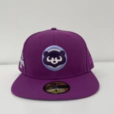 NEW ERA 59FIFTY CHICAGO CUBS FITTED HAT CAP LAVENDER UV 1990 SIDE PATCH 7 3/4