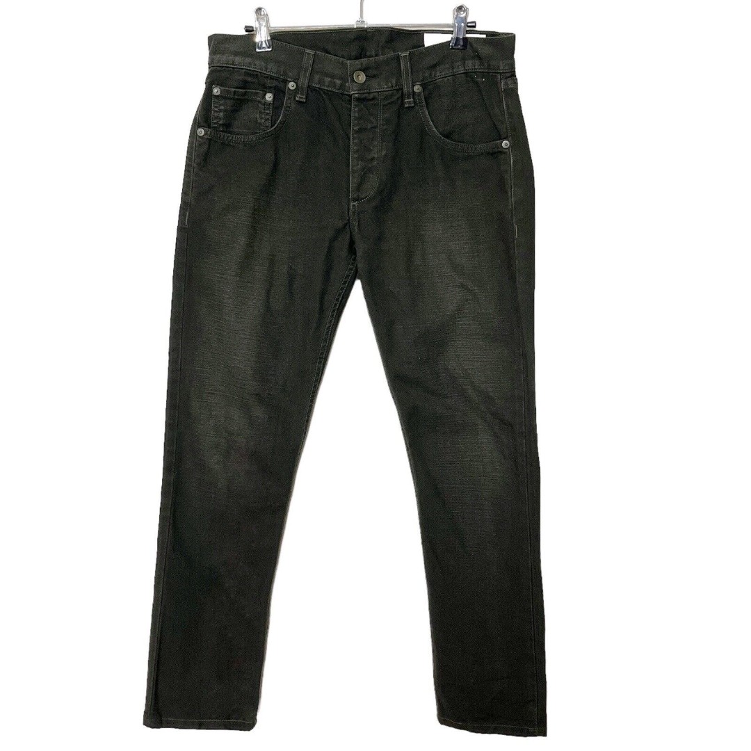 Rag & Bone Fit 2 Slim Leg Button Fly Denim Vintage Dark Olive Jeans Men’s 30