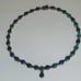 Vintage Sterling Silver Lapis Lazuli & Malachite Hinged Teardrop Necklace