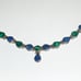 Vintage Sterling Silver Lapis Lazuli & Malachite Hinged Teardrop Necklace