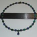 Vintage Sterling Silver Lapis Lazuli & Malachite Hinged Teardrop Necklace