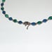 Vintage Sterling Silver Lapis Lazuli & Malachite Hinged Teardrop Necklace