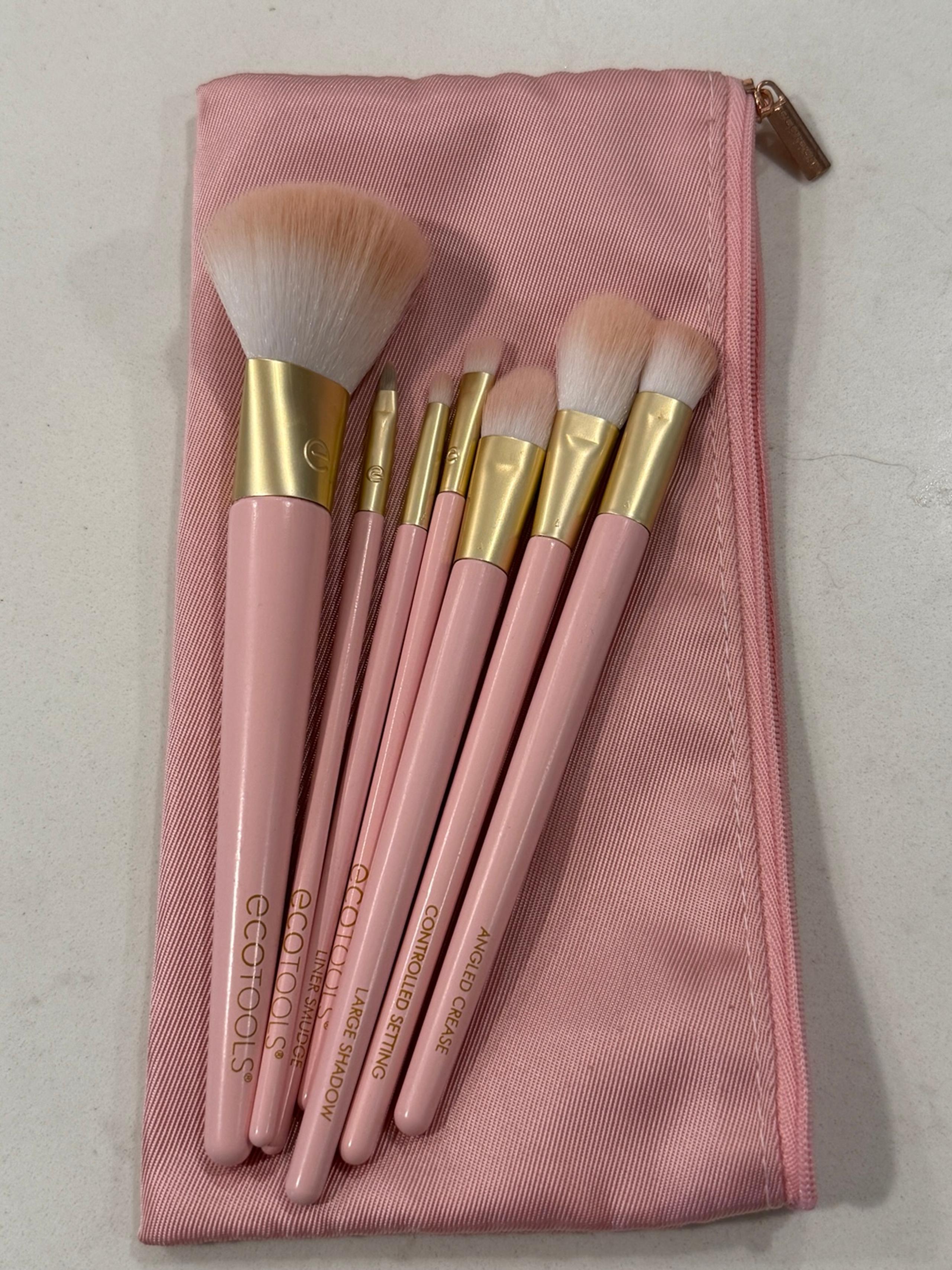 Ecotools makeup brush set pink