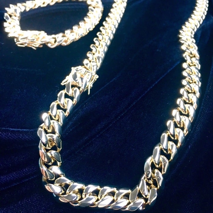 CUBAN LINK 18K GOLD NEW CHAIN ITALY