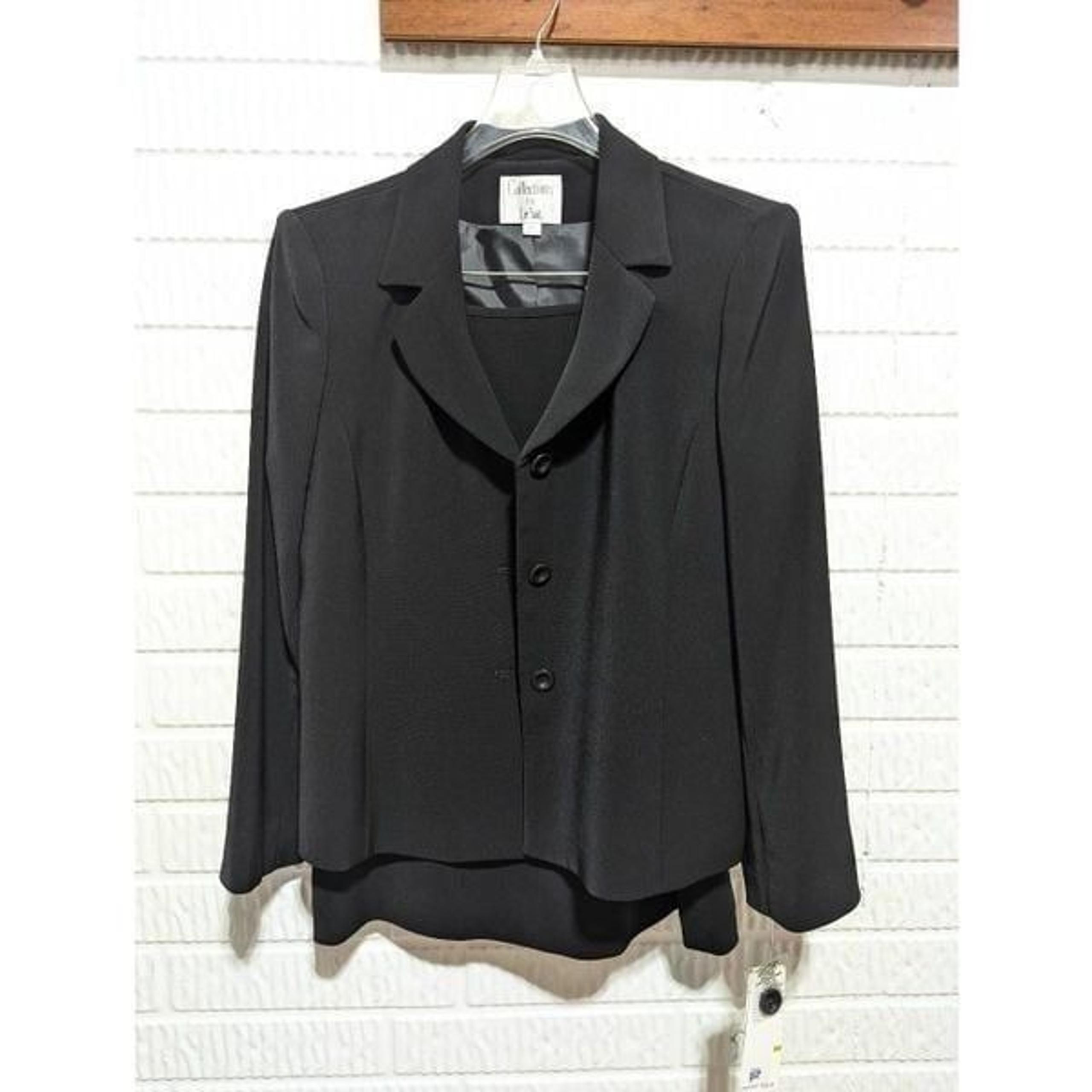 Collection for Le Suit Women's Black Solid Jacket & Skirt Suit Set Size 14P NWT