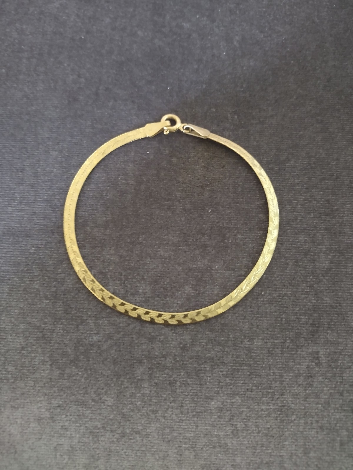 14k solid gold herringbone bracelet