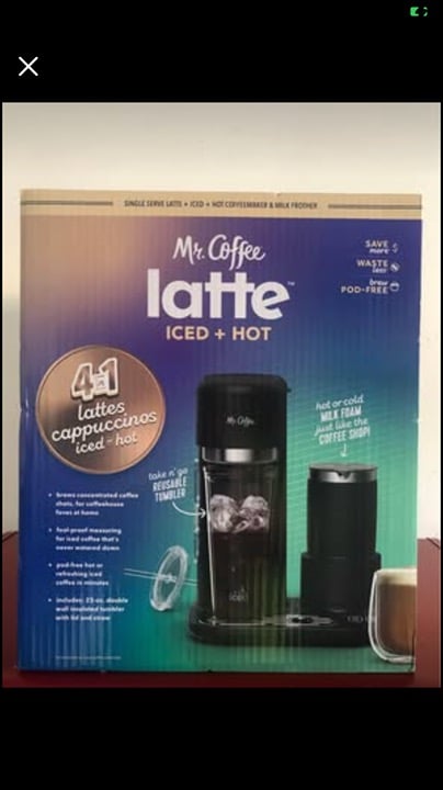 Mr. Coffee 4-in-1 Single-Serve Latte, Iced, and Hot Coffee Maker with Milk Froth