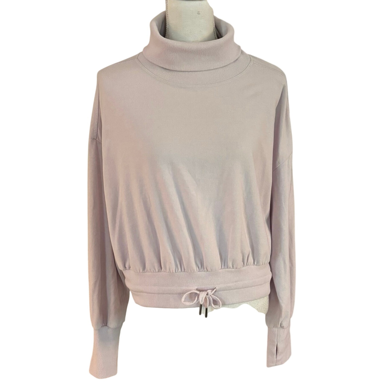 Sweaty Betty Size 8 Melody Luxe Fleece Turtleneck Pullover Sweatshirt Lavender