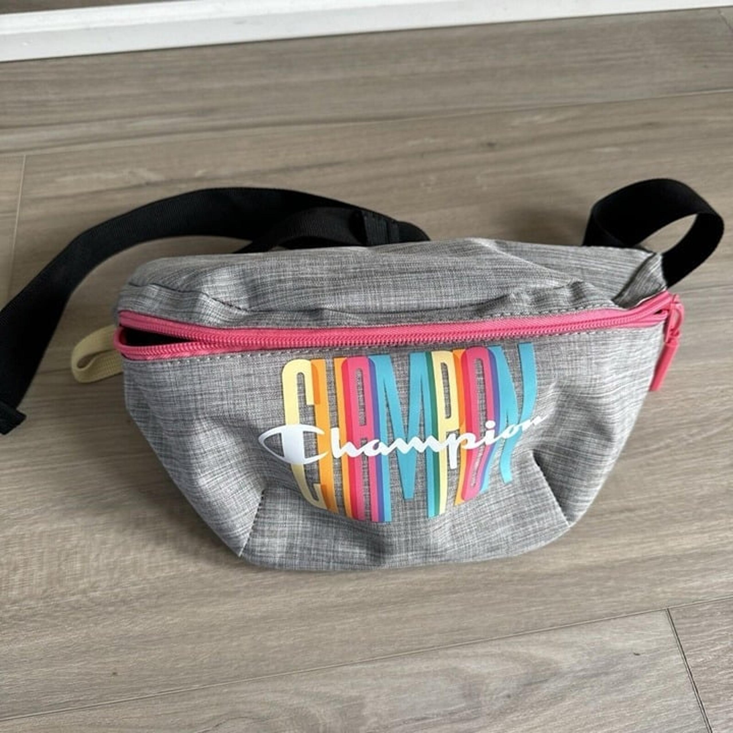 Champion Waist Belt Bag Fanny Pack Adjustable Pink Gray Grey