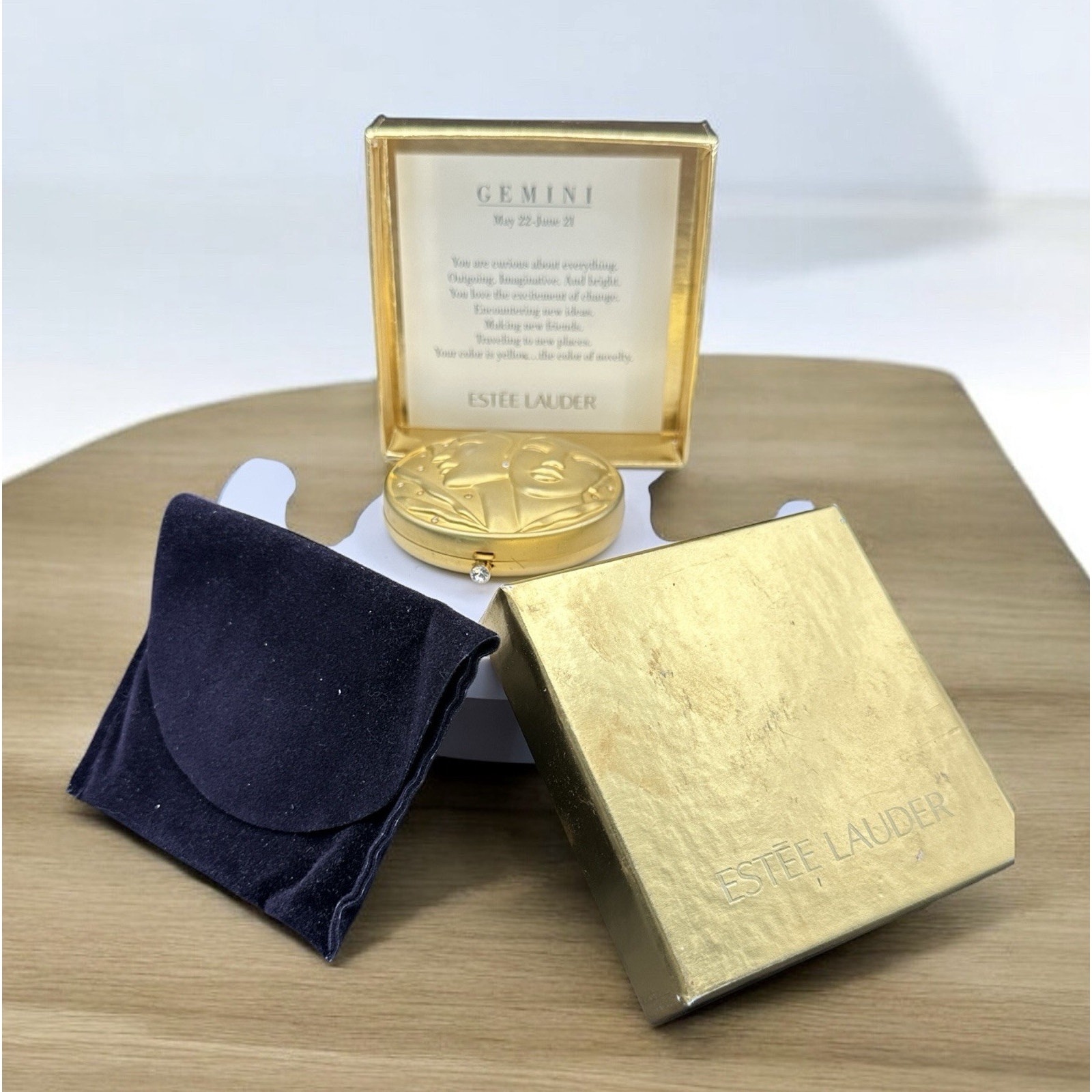 Estee Lauder Perfume Powder Compact 2013 Zodiac Gemini NIB Original Box