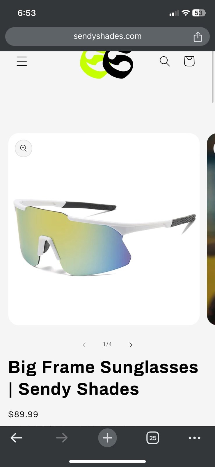 Sendy Shades Big Frame Sunglasses (White/Blue) NEW Never Worn