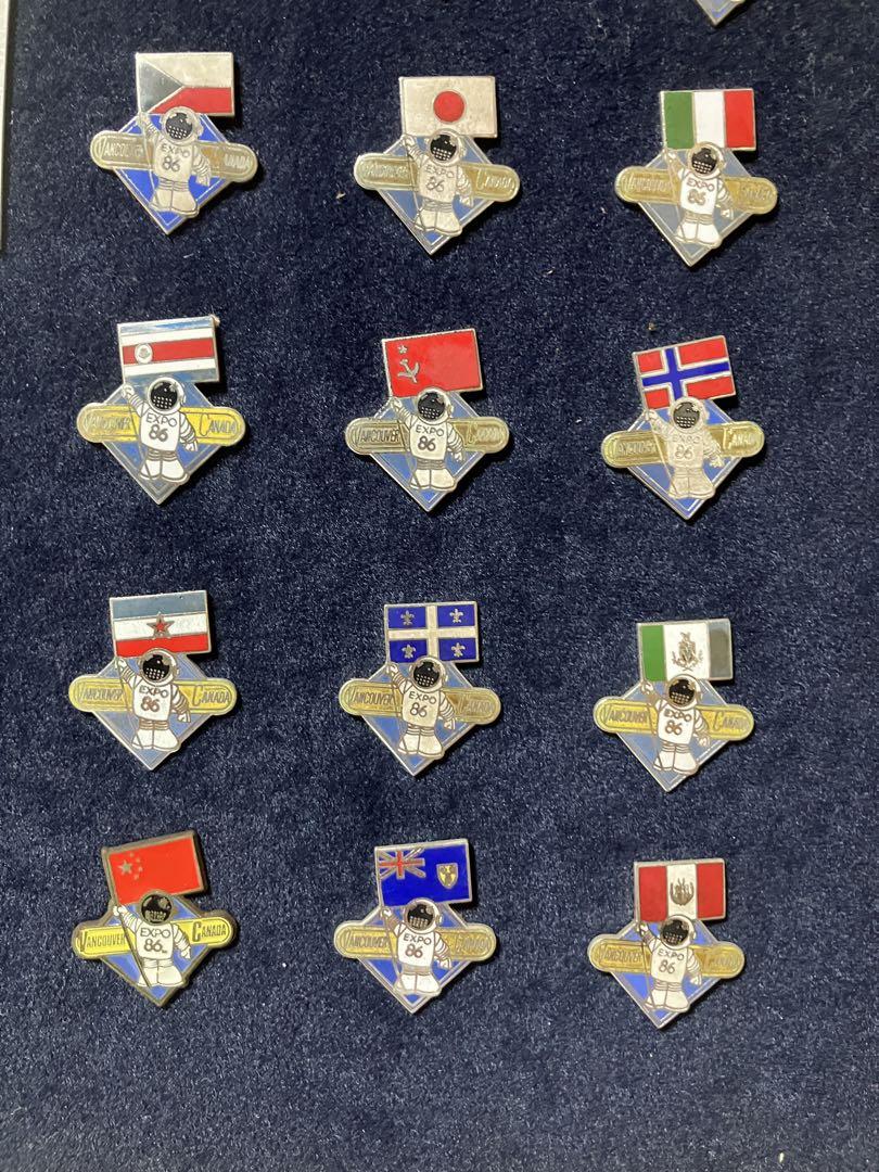 EXPO 86 全66カ国　ピンバッジ EXPO 86 - 66 Countries Pin Badges Pins