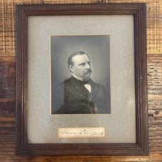 Vintage President Grover Cleveland Framed Portrait Replica Signature 8.5x10