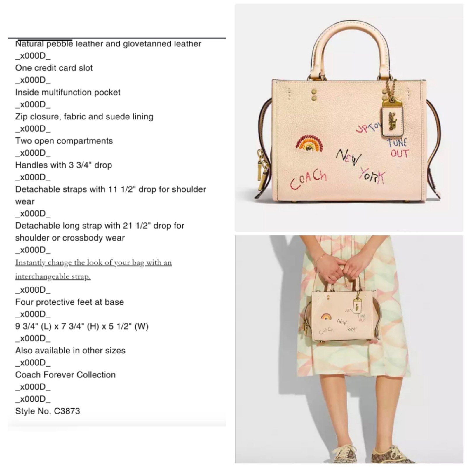 Coach Rogue 25 embroidery 3 way satchel handbag