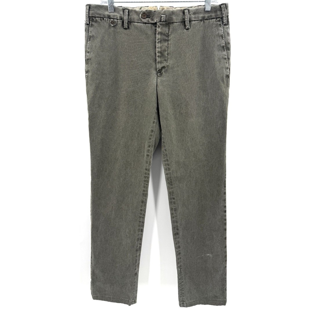 PT01 PANTALONI TORINO West Point Slim Fit Green Chino Pants Size 50 ITA 34 US