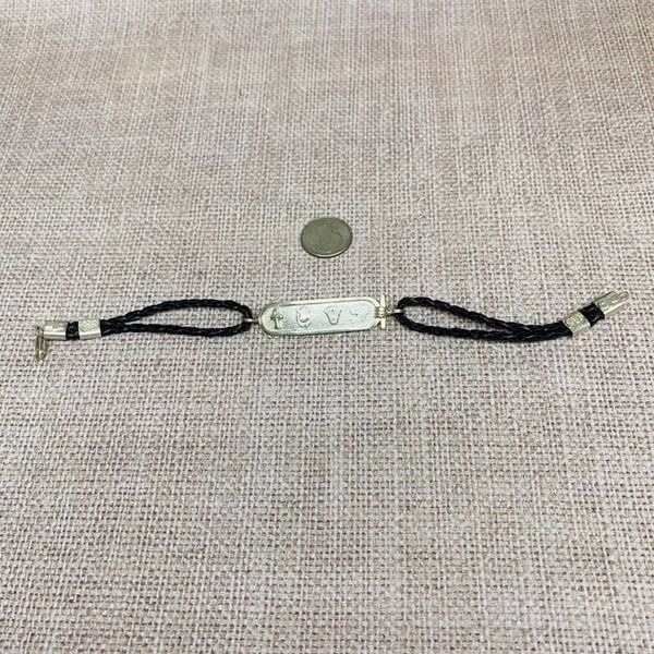 Sterling Silver Egyptian Leather Bracelet