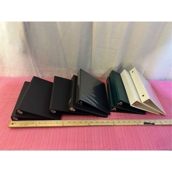 Mini organizer notebook binders black green white 9x7 size lot (9 total)